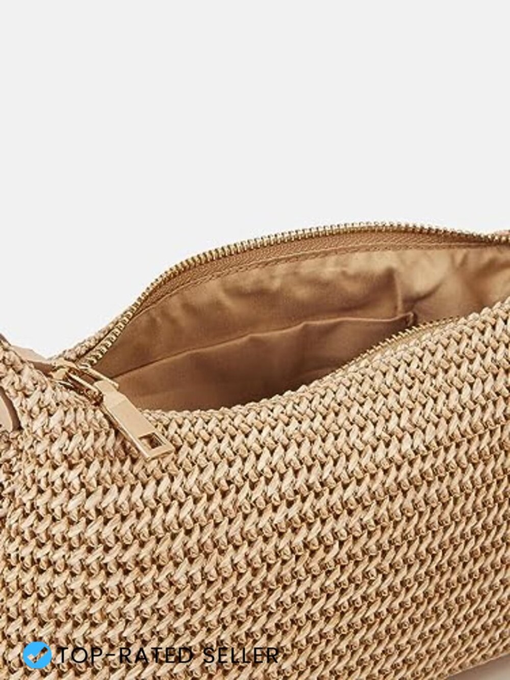 Straw Woven Shoulder Tote Handbag Summer Beach Purse Vacation Bag - Picture 4 of 7